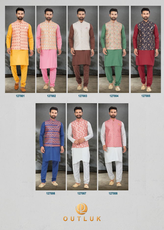 Outlook Vol 127 Wedding Mens Modi Jacket Kurta Pajama Wholesale Market In Surat 